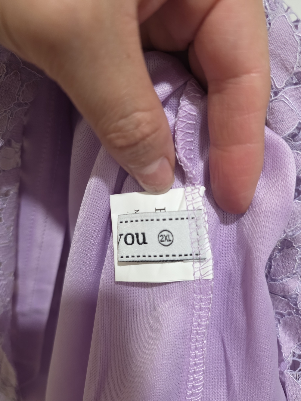 Lavender Lace A-Line Sleeveless Dress - Picture 5 of 6